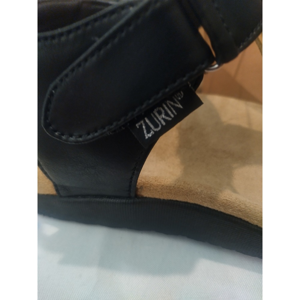 Zurin Collection Black Thong Sandals Womens Size 9 Adjustable Ankle Strap LX050W - Picture 6 of 7